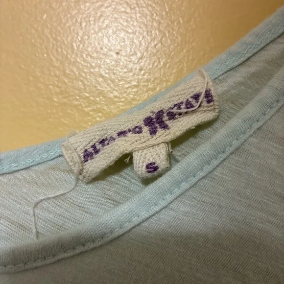 Altar’d State Lace Hem Tank Top Women’s S Baby Blue Scoop Neck Pullover Boho - Picture 4 of 4